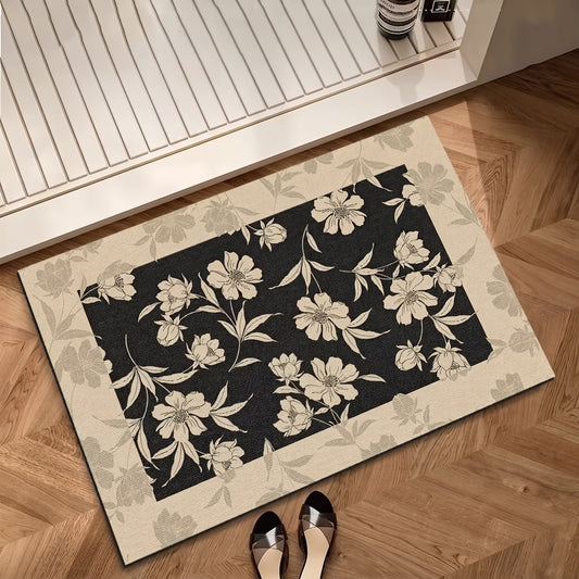 Ownkoti Vintage Peony Diatomaceous Earth Bathroom Rug - 31" × 47" - image 0