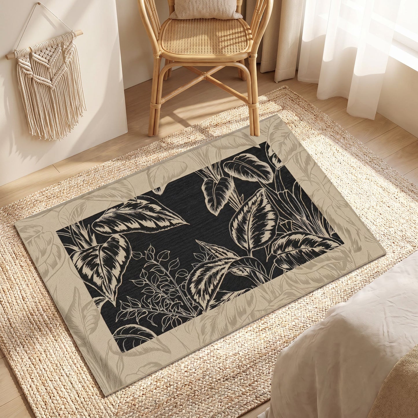 Ownkoti Tropical Leaf Vintage Bathroom Rug - image 2