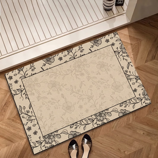 Ownkoti Vintage Vine Floral Bathroom Rug - 31" × 47" - image 0