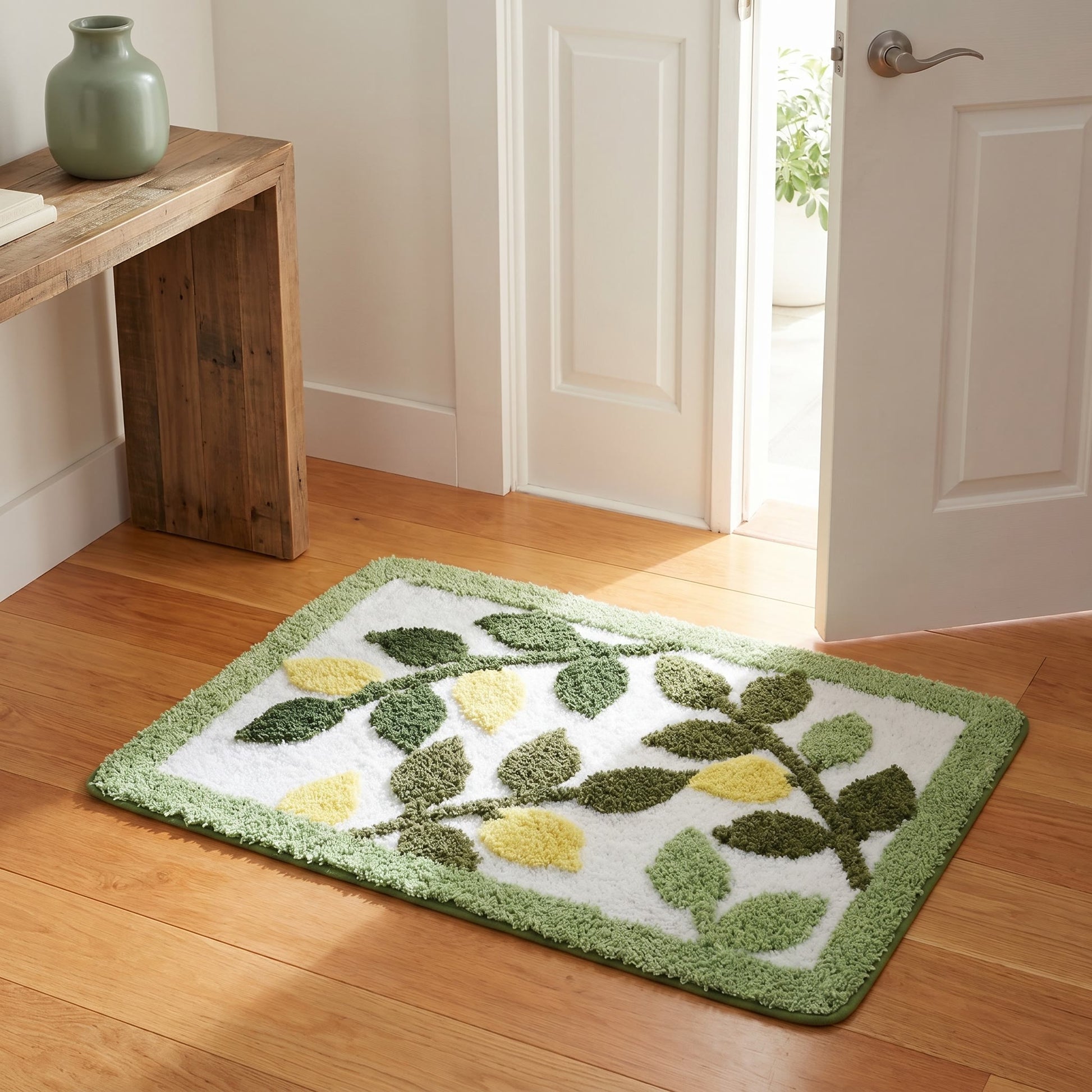 Ownkoti Multi-Tone Leaf Tufted Bathroom Rug - image 2