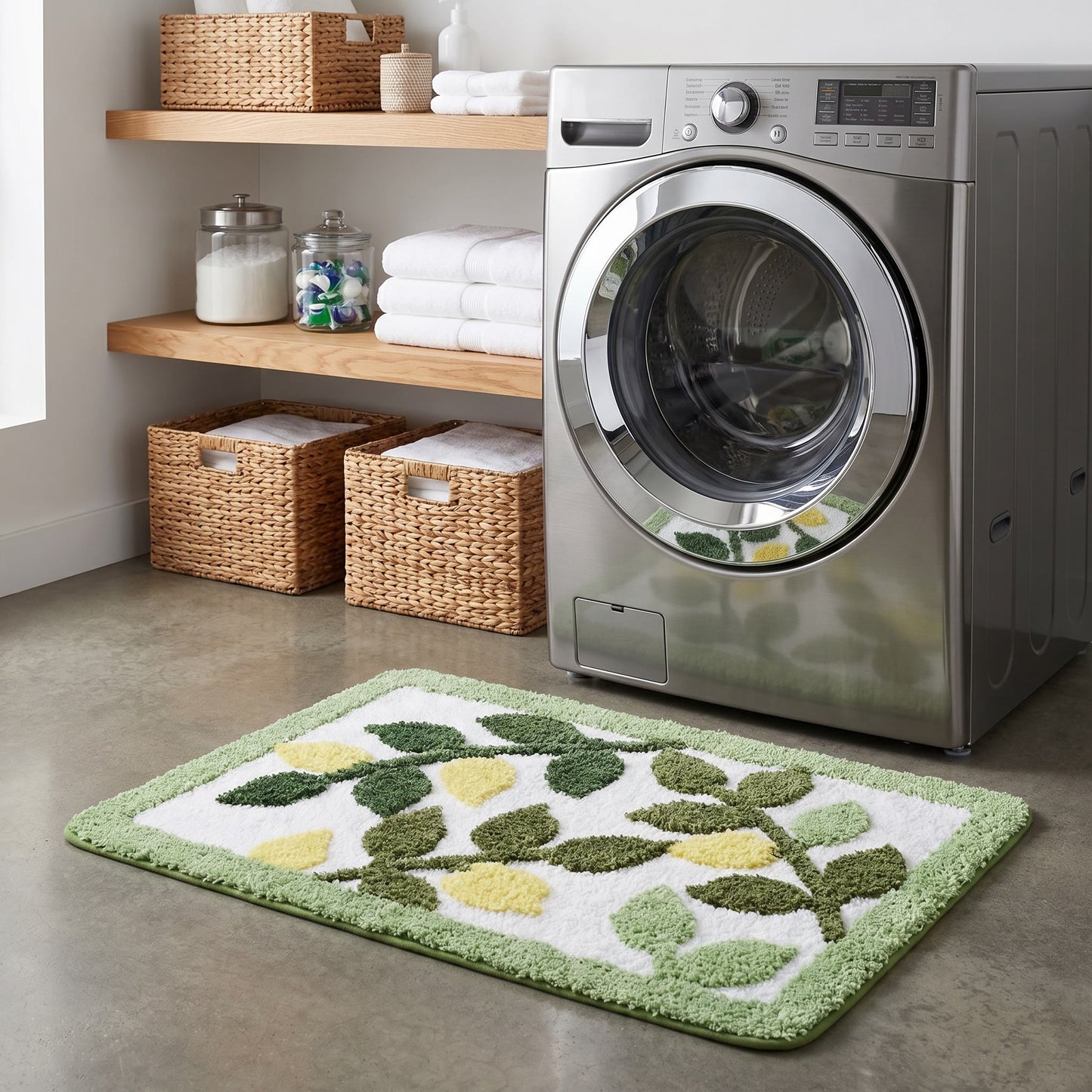 Ownkoti Multi-Tone Leaf Tufted Bathroom Rug - image 3