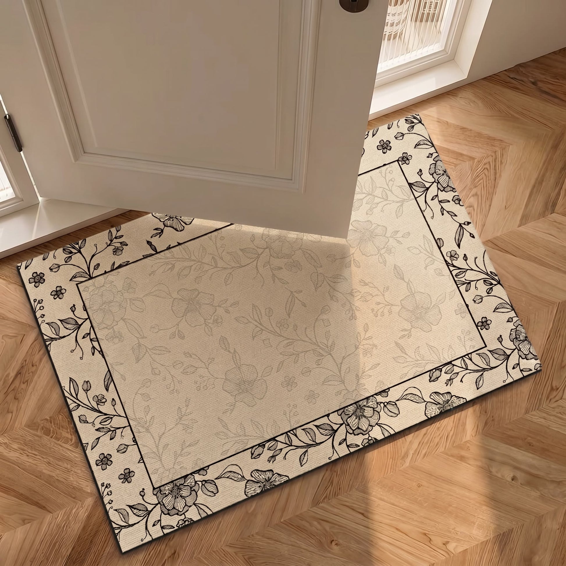 Ownkoti Vintage Vine Floral Bathroom Rug - image 2
