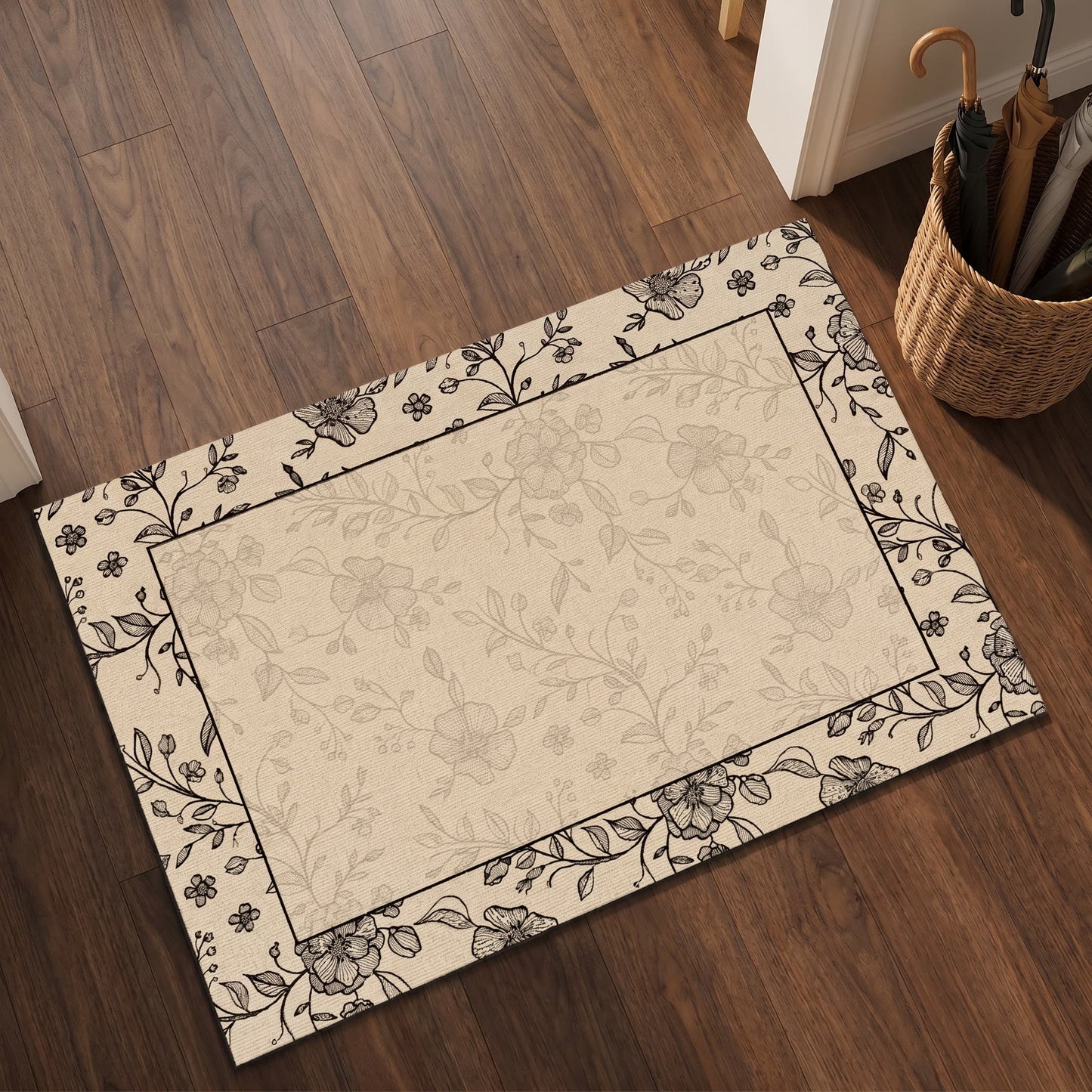 Ownkoti Vintage Vine Floral Bathroom Rug - image 1