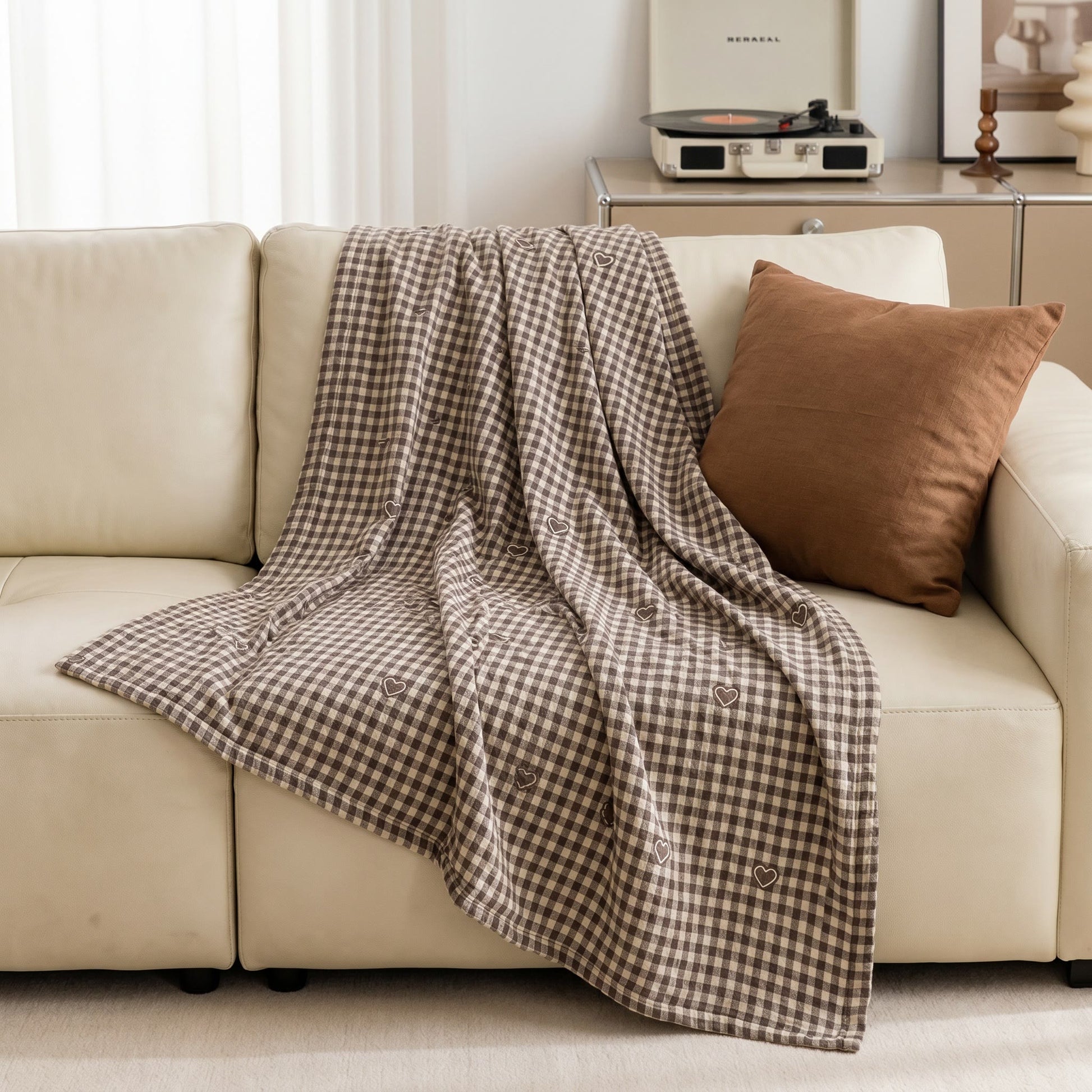 Ownkoti Vintage Checker Heart Cotton Quilt - image 2