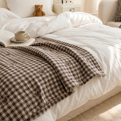 Ownkoti Vintage Checker Heart Cotton Quilt - image 3