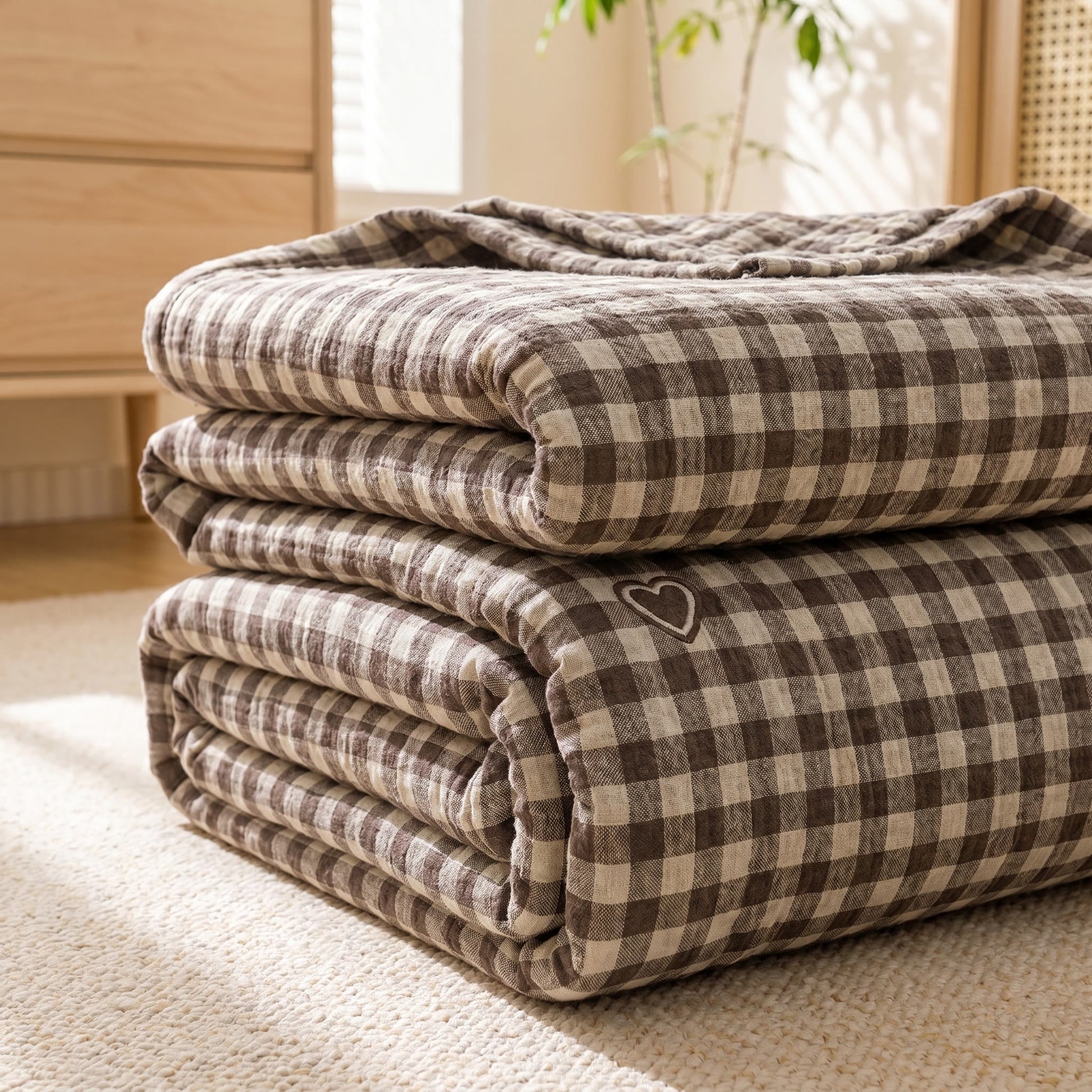 Ownkoti Vintage Checker Heart Cotton Quilt - image 4