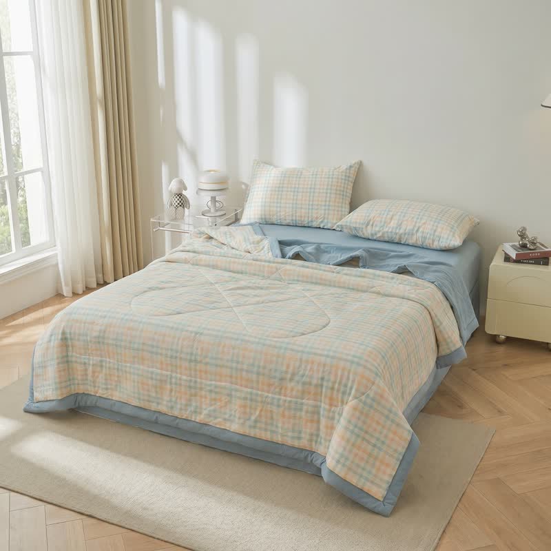 Ownkoti Pastel Plaid Cotton Quilt - image 1