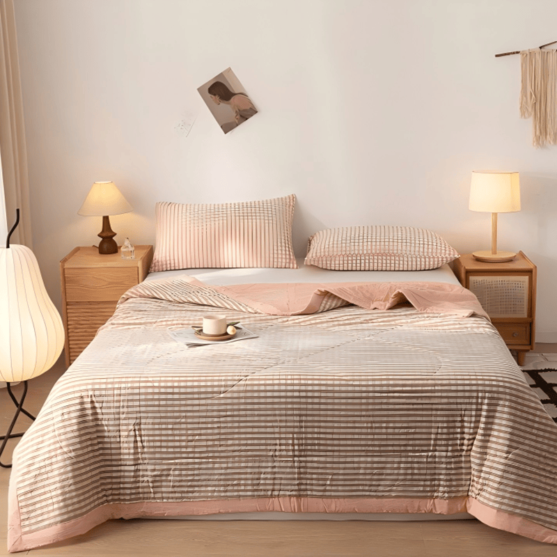 Ownkoti Classic Gingham Cotton Quilt - Pink - King - image 6