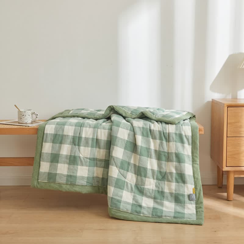 Ownkoti Neutral Gingham Cotton Quilt - image 3