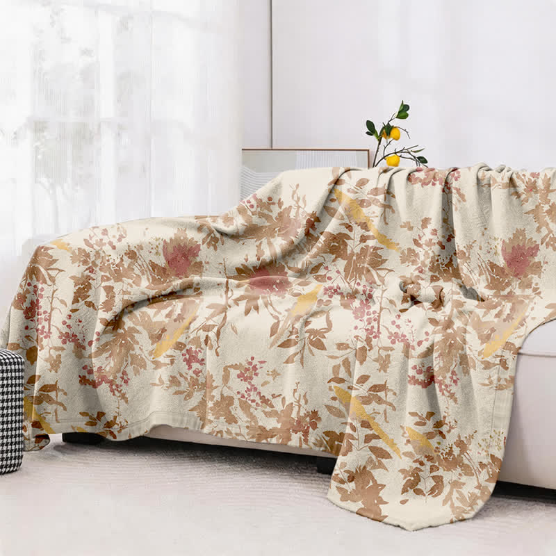 Ownkoti Botanical Floral Bird & Leaves Cotton Gauze Quilt - image 4