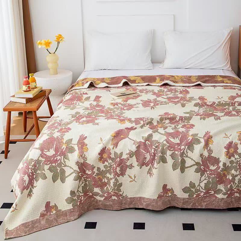 Ownkoti Vintage Rose Floral Cotton Gauze Quilt - Queen - image 0