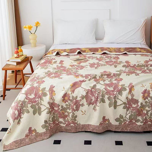 Ownkoti Vintage Rose Floral Cotton Gauze Quilt - Queen - image 0