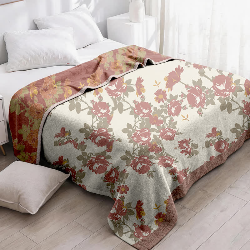 Ownkoti Vintage Rose Floral Cotton Gauze Quilt - image 2