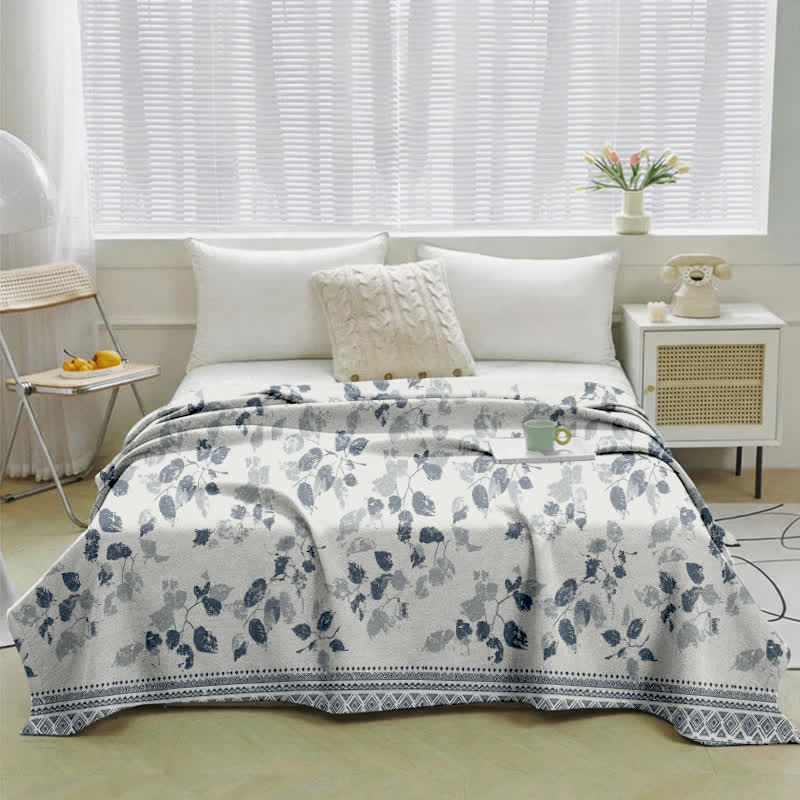 Ownkoti Boho Leaf Print Cotton Gauze Quilt - image 1