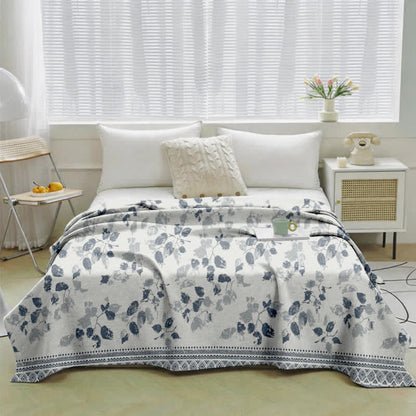 Ownkoti Boho Leaf Print Cotton Gauze Quilt - image 1