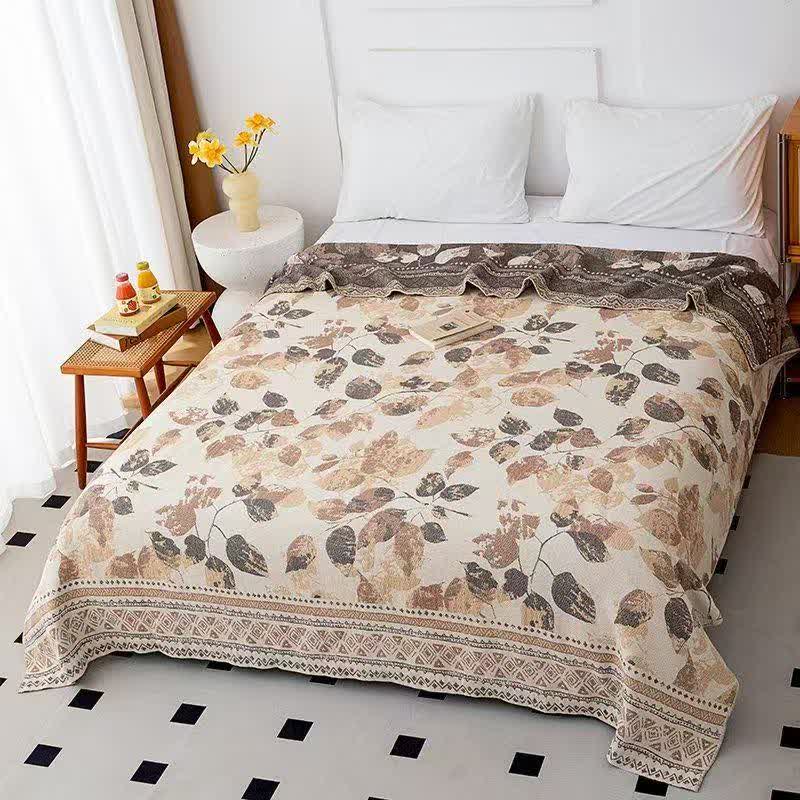 Ownkoti Bohemian Autumn Leaf Cotton Gauze Quilt - Queen - image 0