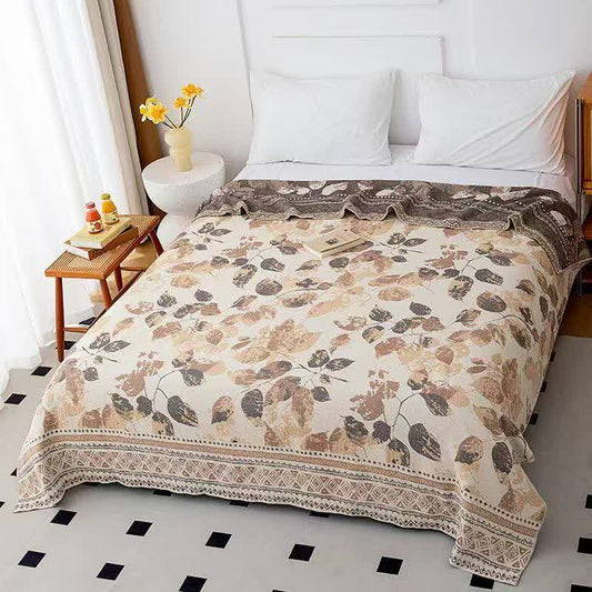 Ownkoti Bohemian Autumn Leaf Cotton Gauze Quilt - Queen - image 0