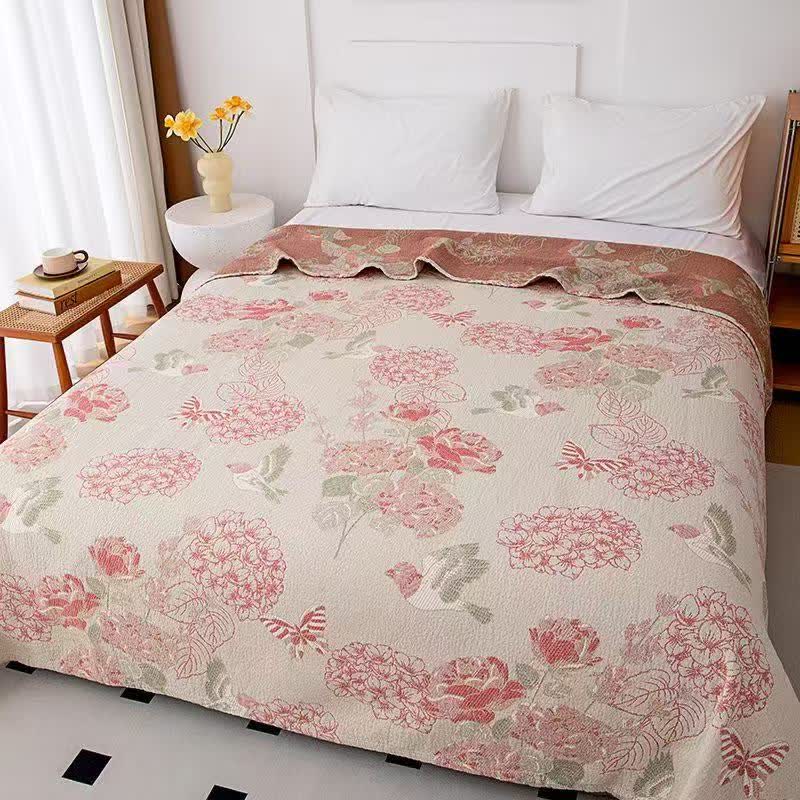 Ownkoti Beanpaste Pink Hydrangea Jacquard Quilt - Queen - image 0