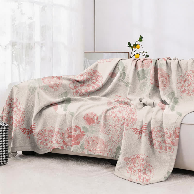 Ownkoti Beanpaste Pink Hydrangea Jacquard Quilt - image 4