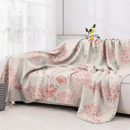 Ownkoti Beanpaste Pink Hydrangea Jacquard Quilt - image 4