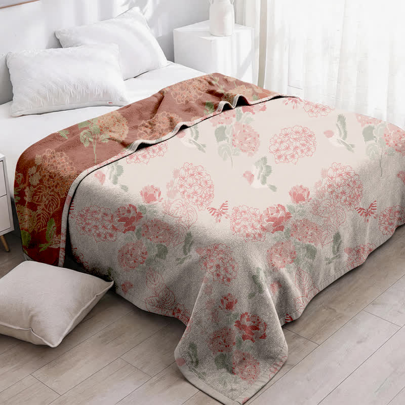 Ownkoti Beanpaste Pink Hydrangea Jacquard Quilt - image 2
