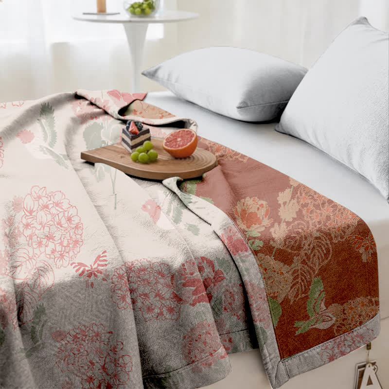 Ownkoti Beanpaste Pink Hydrangea Jacquard Quilt - image 5