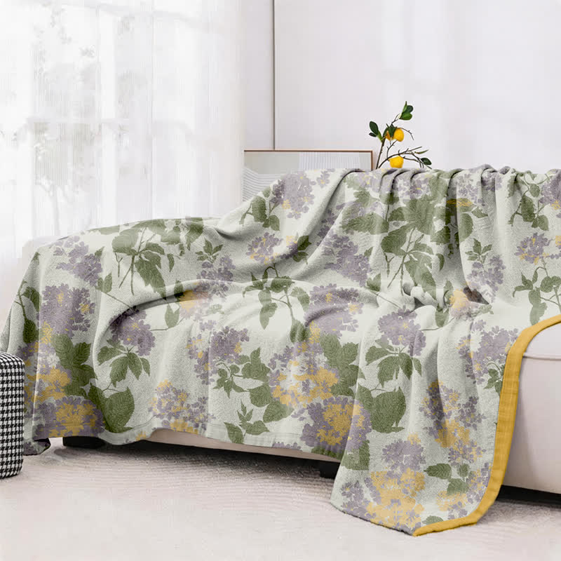 Ownkoti Lilac & Mustard Floral Jacquard Gauze Quilt - image 4