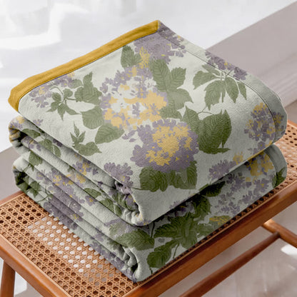 Ownkoti Lilac & Mustard Floral Jacquard Gauze Quilt - image 3