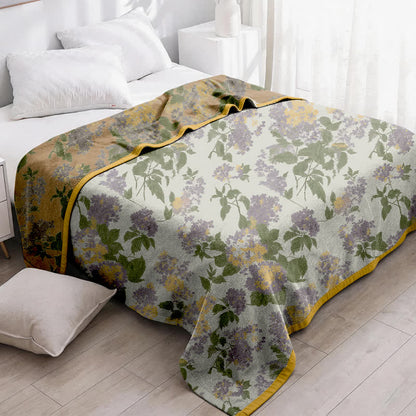 Ownkoti Lilac & Mustard Floral Jacquard Gauze Quilt - image 2