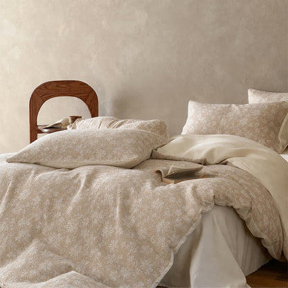 Ownkoti Camel Delicate Floral Jacquard Cotton Bedding Set - image 2