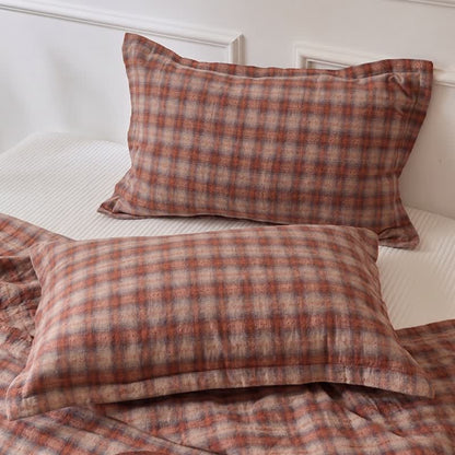 Ownkoti Retro Earth-Tone Plaid Cotton Bedding Set - image 2
