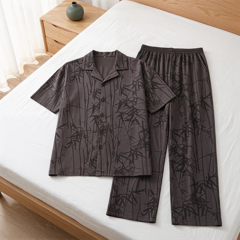 Ownkoti 100% Cotton Dark Bamboo Button Loungewear Set - image 1