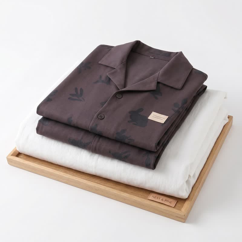 Ownkoti 100% Cotton Rabbit & Botanical Print Loungewear Set - image 6