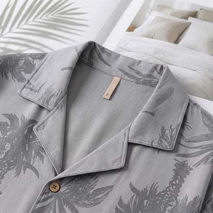 Ownkoti Cotton Tropical Palm Button Loungewear Set - image 4