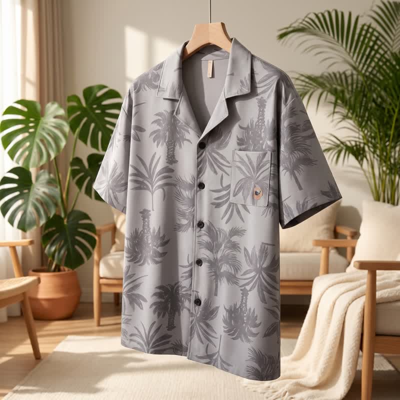 Ownkoti Cotton Tropical Palm Button Loungewear Set - image 1