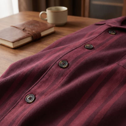 Ownkoti Cotton Burgundy Vertical Stripe Loungewear Set - image 5