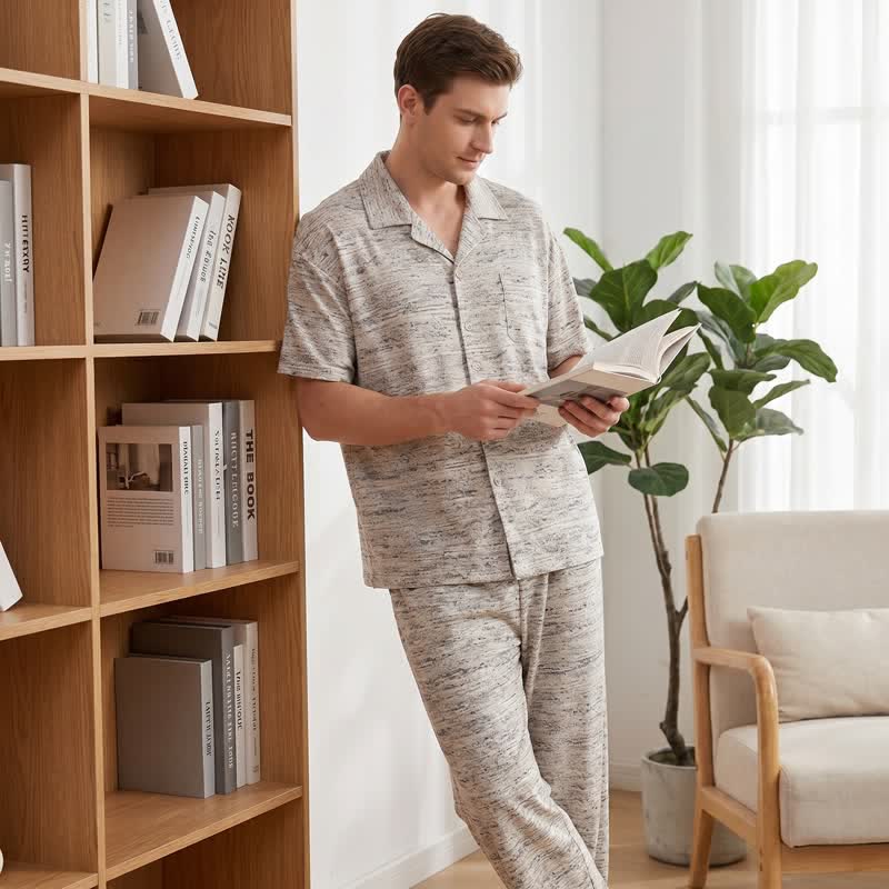 Ownkoti Cotton Heathered Marled Button Loungewear Set - image 2