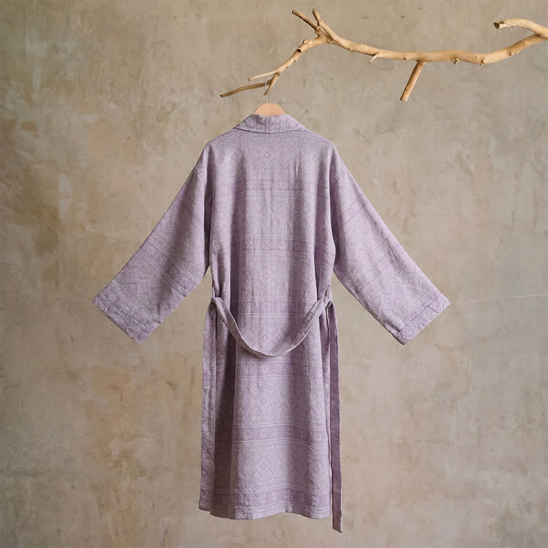 Ownkoti Cotton Ethnic Geometric Print Kimono Robe - image 10