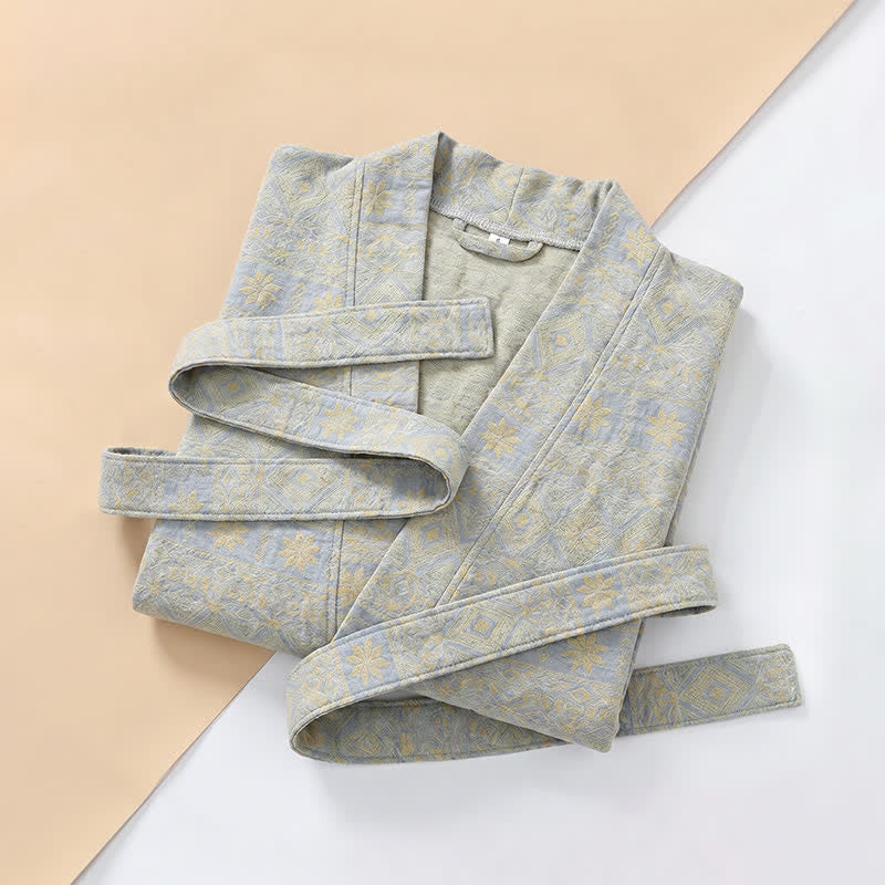 Ownkoti Cotton Ethnic Geometric Print Kimono Robe - image 14