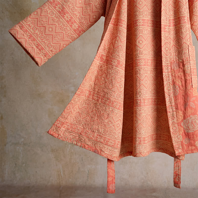 Ownkoti Cotton Ethnic Geometric Print Kimono Robe - image 4