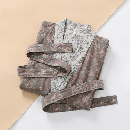 Ownkoti Cotton Reversible Floral Kimono Robe - image 14