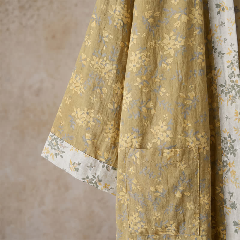 Ownkoti Cotton Reversible Floral Kimono Robe - image 5