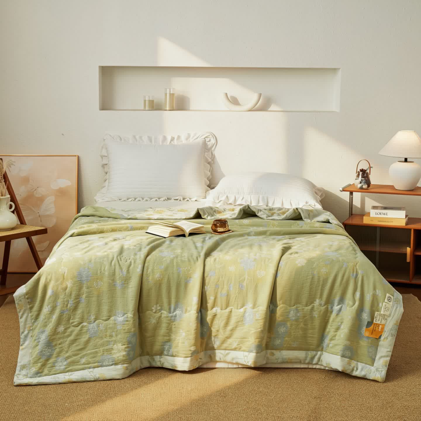 Ownkoti Serene Botanical Cotton Gauze Reversible Quilt - image 1