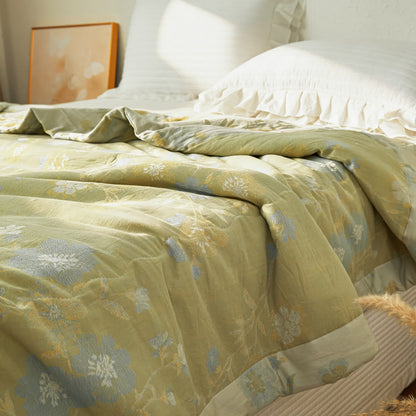 Ownkoti Serene Botanical Cotton Gauze Reversible Quilt - Queen - image 0
