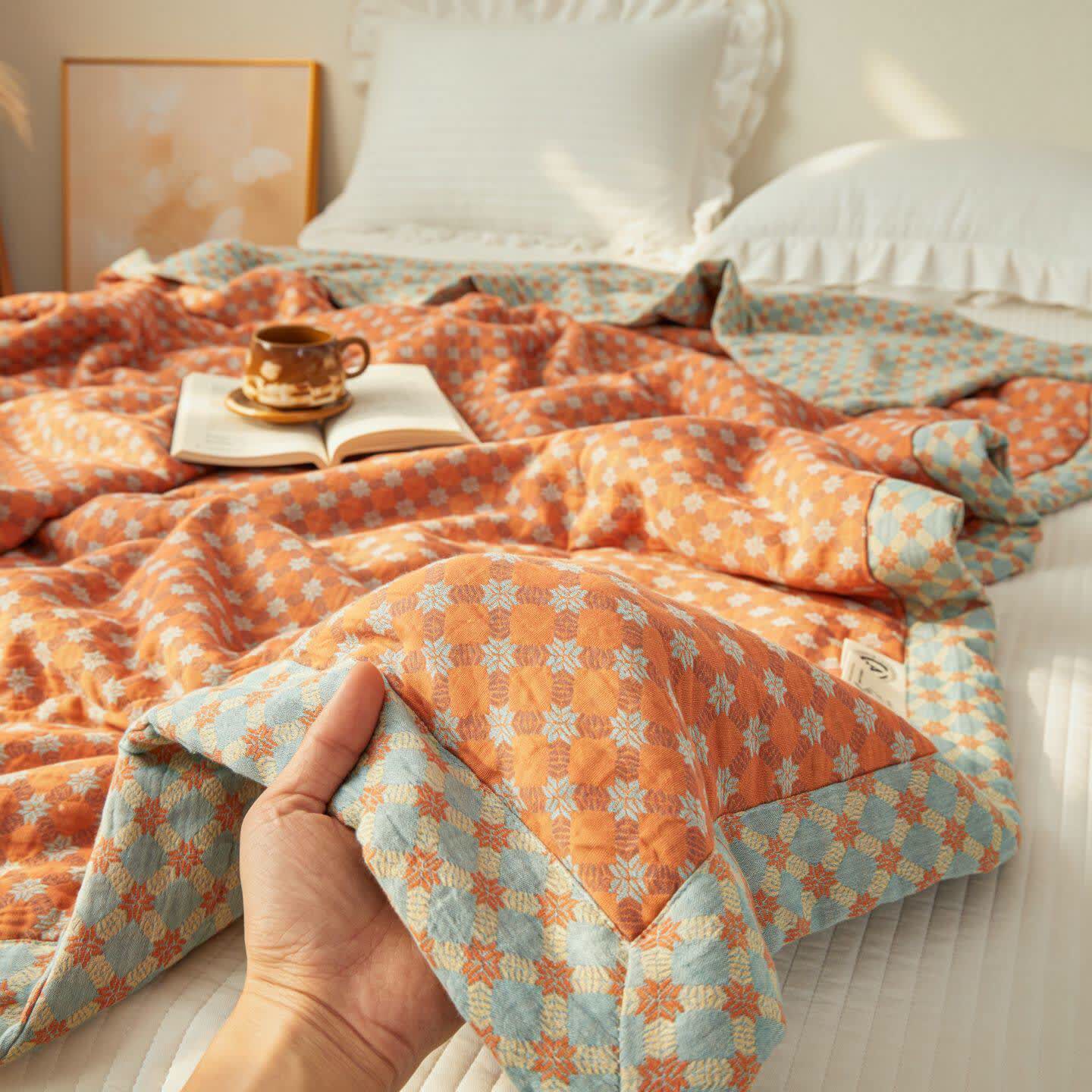 Ownkoti Yarn-Dyed Jacquard Muslin Reversible Quilt - image 3
