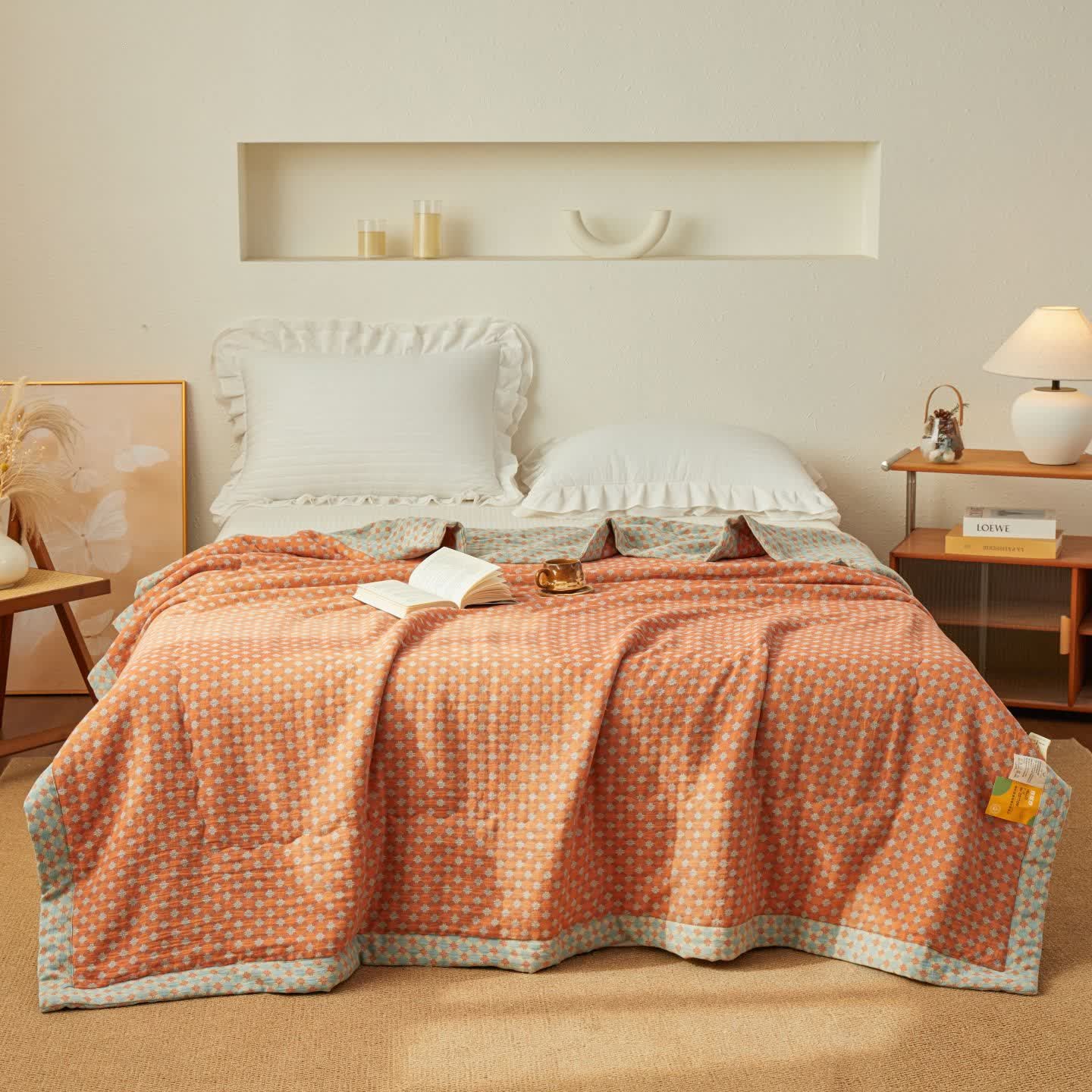 Ownkoti Yarn-Dyed Jacquard Muslin Reversible Quilt - image 1
