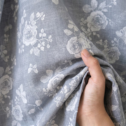 Ownkoti Cotton Dusty Blue Rose Print Kimono Robe - image 6