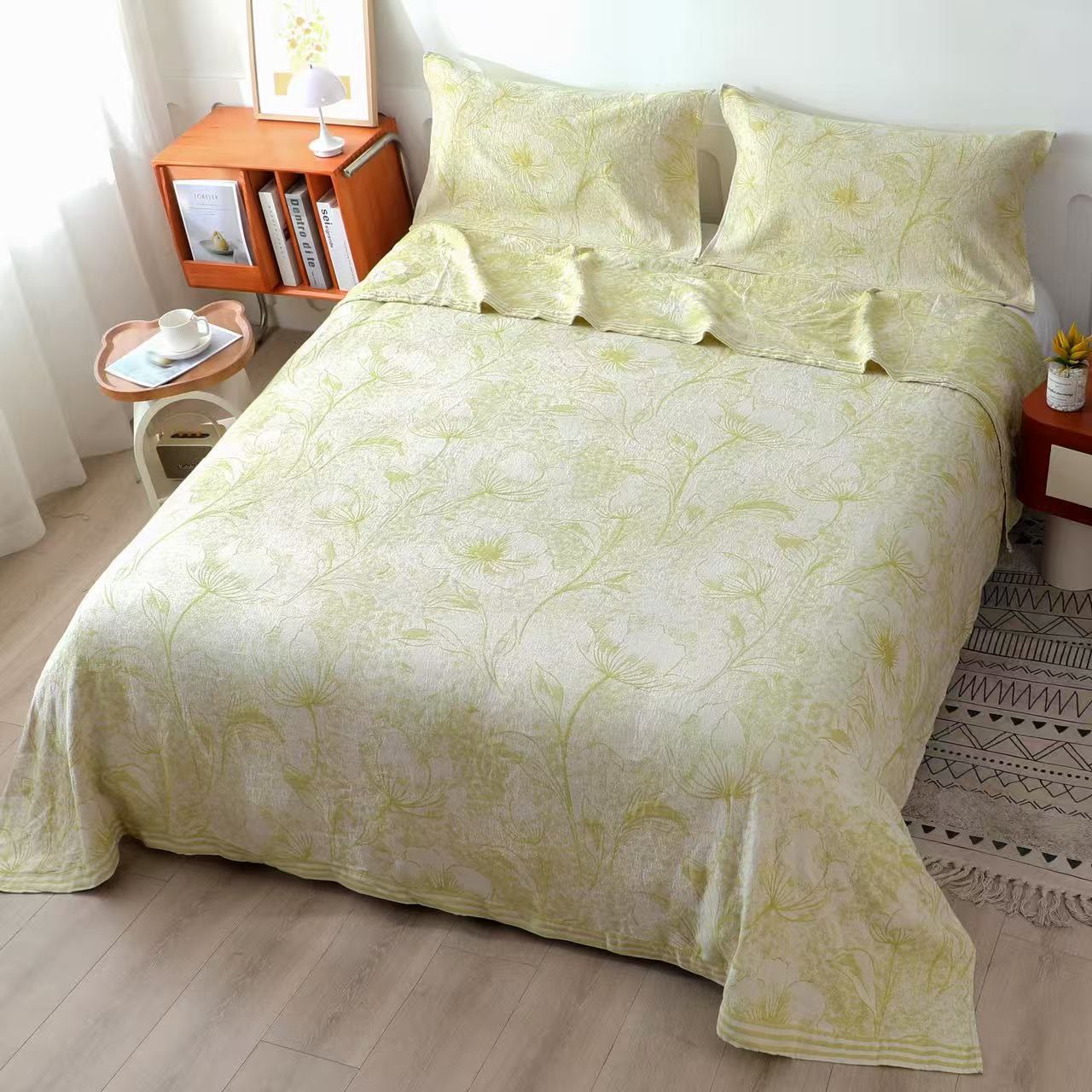 Ownkoti Multicolor Floral Vine Cotton Gauze Quilt - Queen - Green - image 8