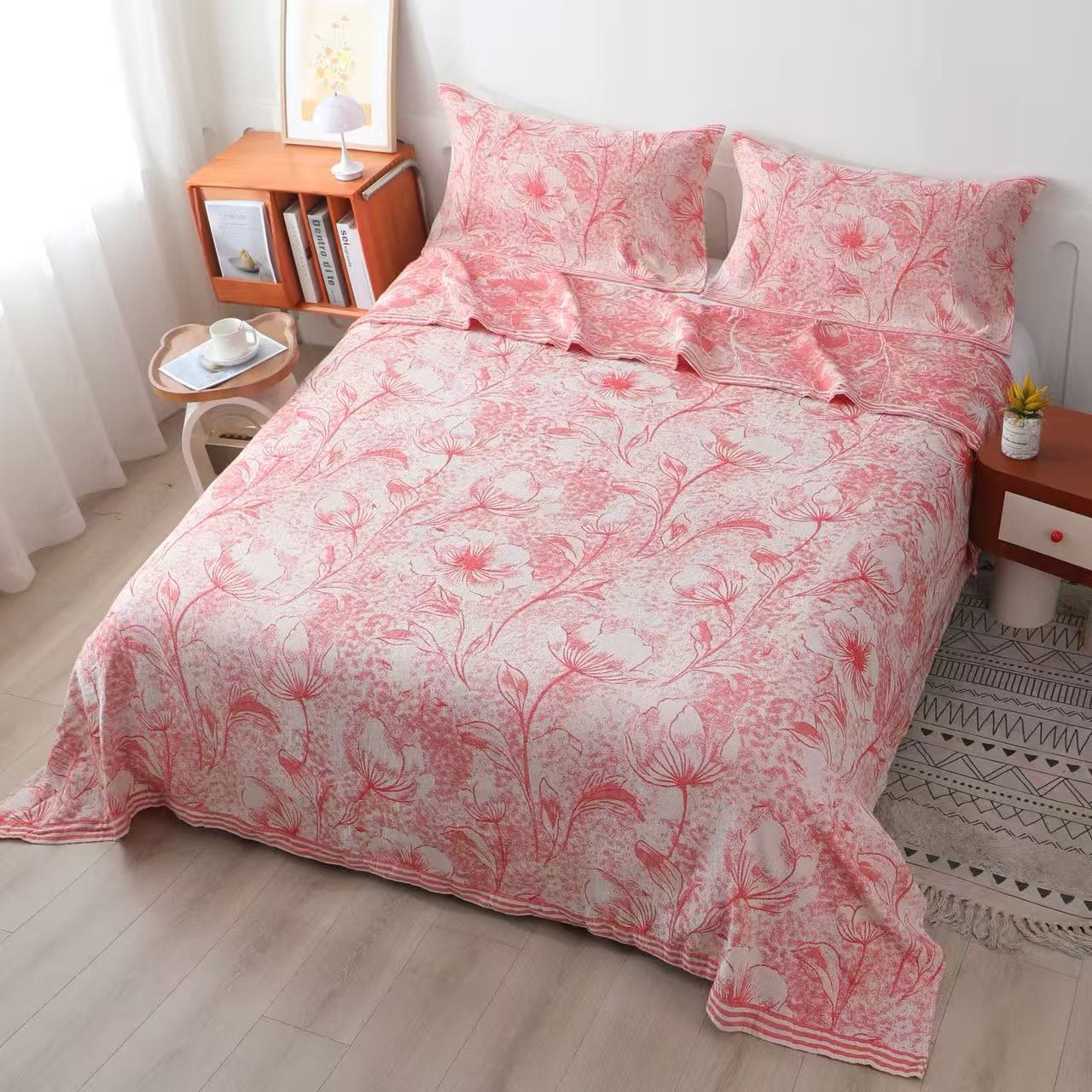 Ownkoti Multicolor Floral Vine Cotton Gauze Quilt - Queen - Red - image 7