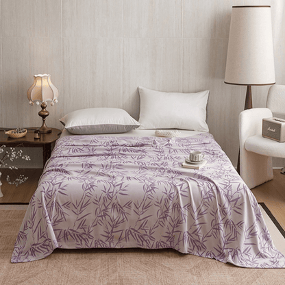 Ownkoti Multicolor Bamboo Leaf Bamboo Fiber Quilt - Purple - Queen - image 10